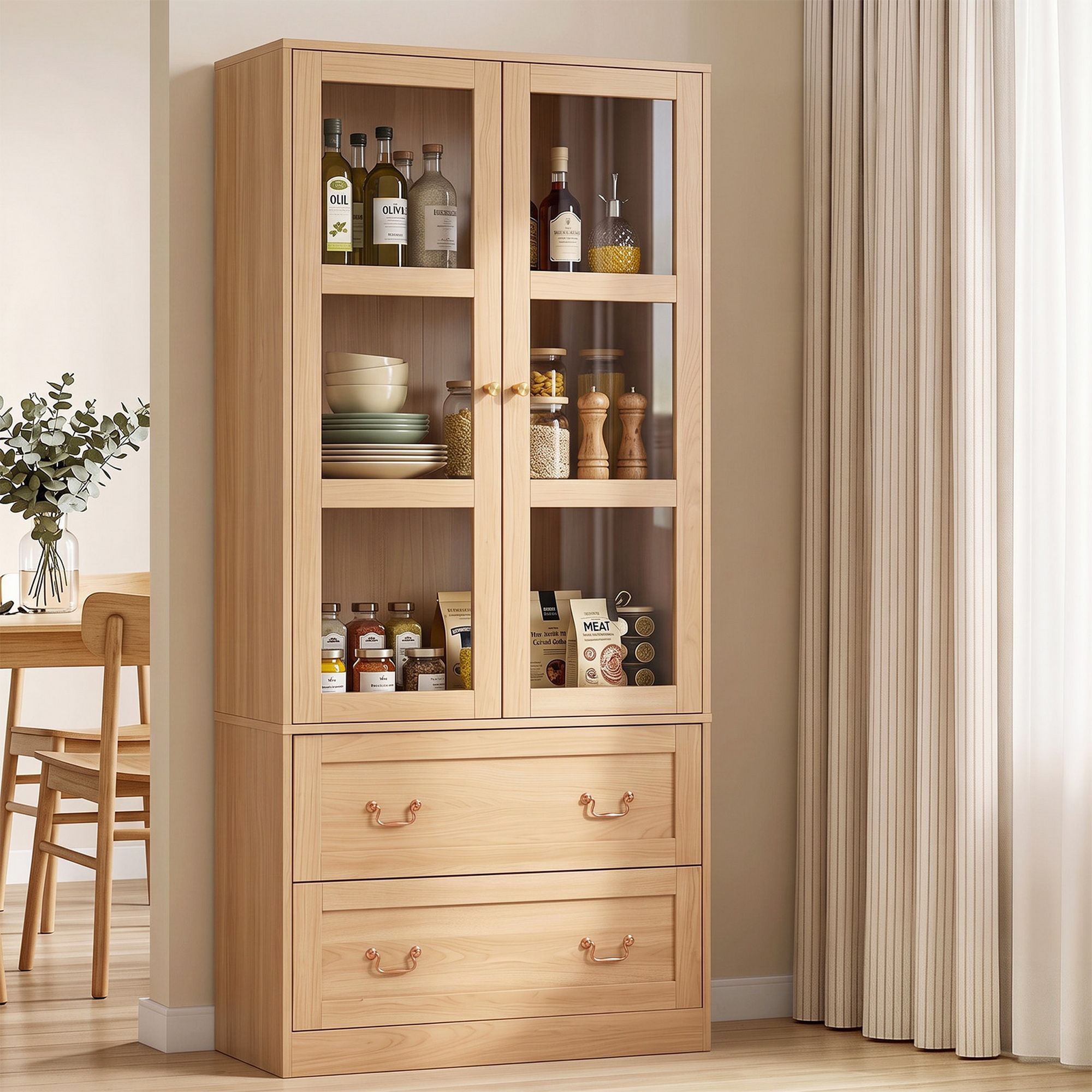 Artiss 180cm Buffet Sideboard Cabinet with Hutch Wood