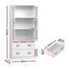 Artiss Buffet Sideboard Cabinets X2 180cm Hutch Storage Kitchen Clear Door White
