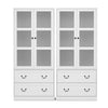 Artiss Buffet Sideboard Cabinets X2 180cm Hutch Storage Kitchen Clear Door White