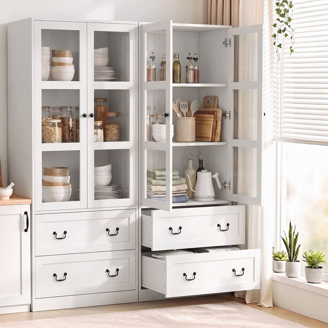 Artiss 180cm Buffet Sideboard Cabinet with Hutch White
