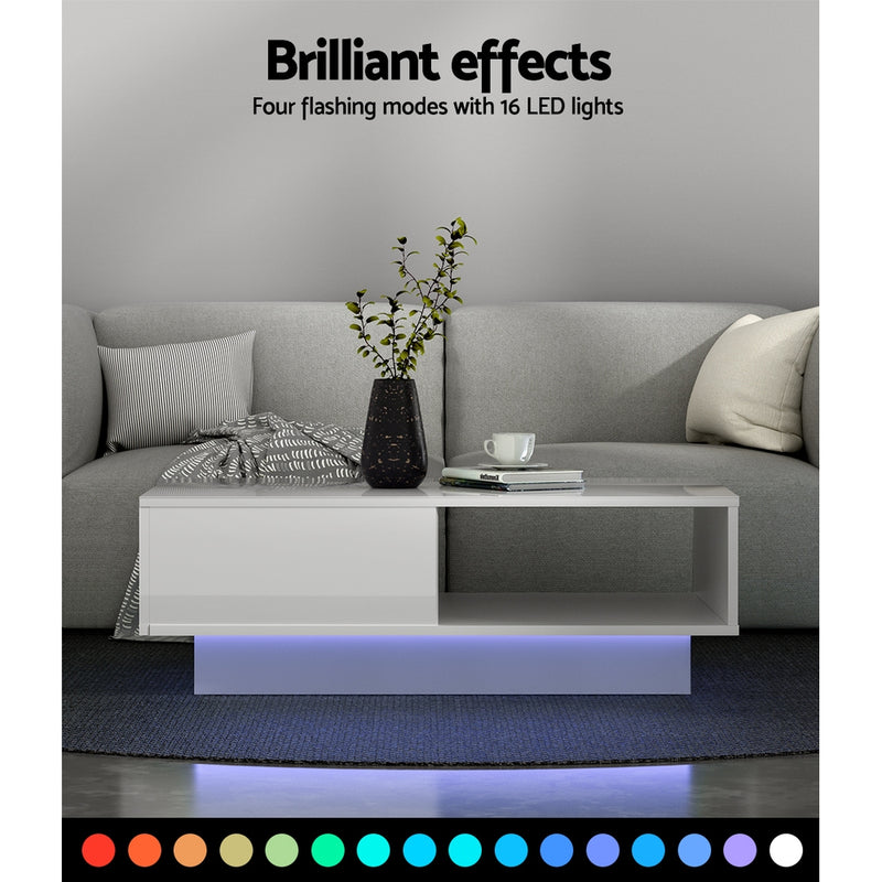 LED Coffee Table White
