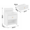 Artiss Bedside Table with Charging Station – White