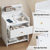 Artiss Bedside Table with Charging Station – White