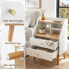 Artiss Bedside Table with Charging Station – White & Pine