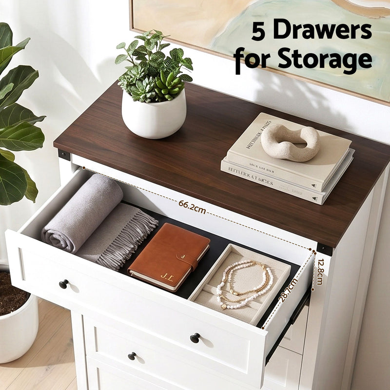 Artiss 5 Chest of Drawers Tallboy