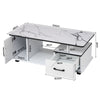Artiss Coffee Table with Storage Drawer – Marble Finish, White