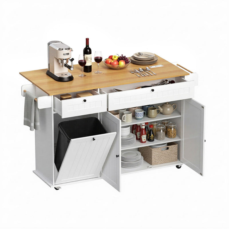 Kitchen Island Storage Cabinet 150cm White