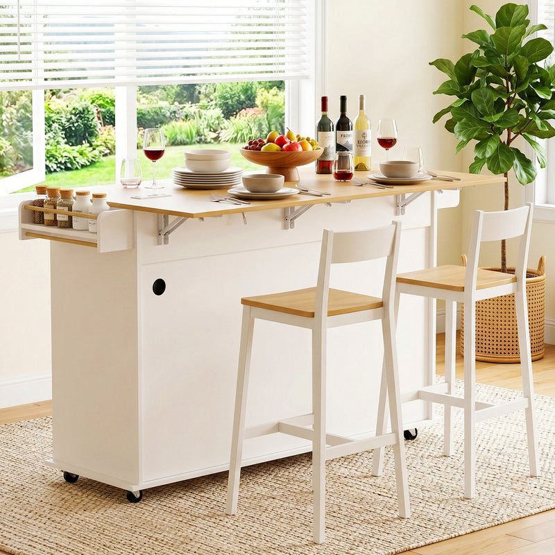 Kitchen Island Storage Cabinet 150cm White