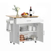 Kitchen Island Trolley Cabinet 90cm White