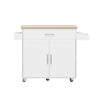 Kitchen Island Trolley Cabinet 90cm White