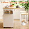 Kitchen Island Trolley Cabinet 90cm White