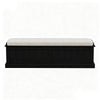 140cm Black Storage Ottoman – Fluted Design