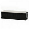 140cm Black Storage Ottoman – Fluted Design