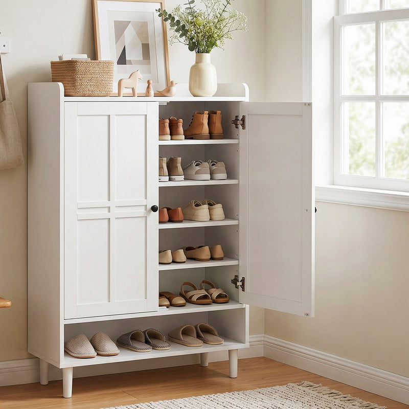 Artiss Shoe Rack Cabinet with Adjustable Shelves – White