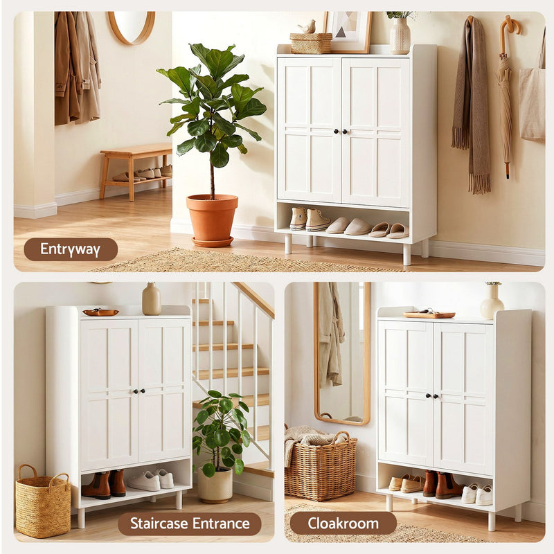 Artiss Shoe Rack Cabinet with Adjustable Shelves – White