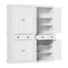 Artiss 2x Storage Cabinet 6-Tier Pantry Cupboard with Drawer - White