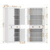 Artiss 2x Storage Cabinet 6-Tier Pantry Cupboard with Drawer - White