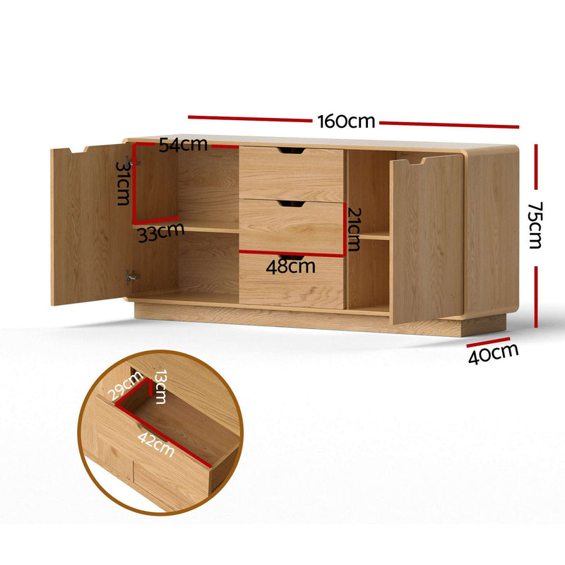 Artiss Buffet Sideboard Cabinet – Oak Finish
