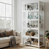 5-Tier White Clear Display Storage Bookshelf
