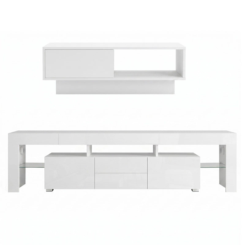 Artiss LED TV Unit & Coffee Table Set – White