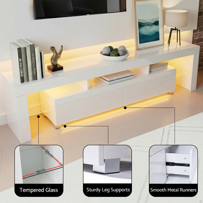 Artiss LED TV Unit & Coffee Table Set – White