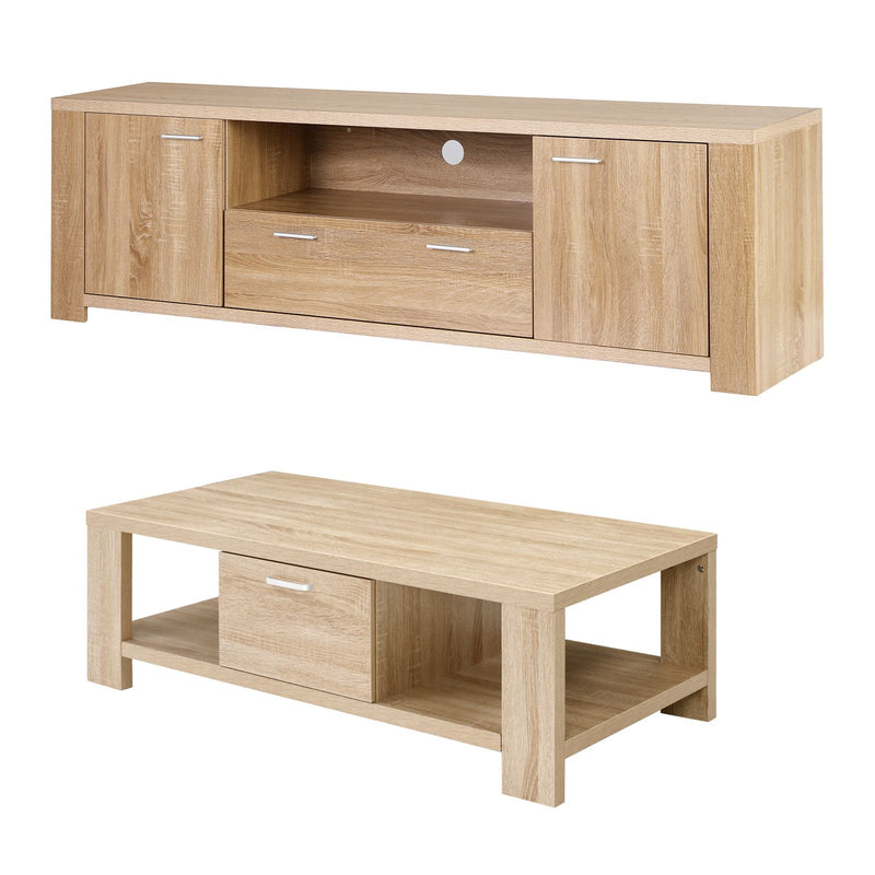 Artiss 180cm TV Unit & Coffee Table Set – Pine