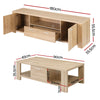 Artiss 180cm TV Unit & Coffee Table Set – Pine