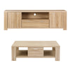 Artiss 180cm TV Unit & Coffee Table Set – Pine