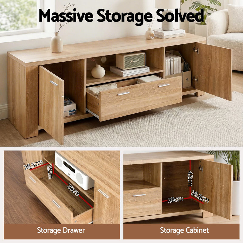 Artiss 180cm TV Unit & Coffee Table Set – Pine