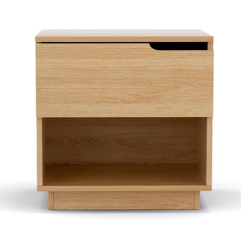 Bedside Table 1 Drawer 1 Shelf Nightstand Pine