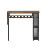 Bar Table with Wine Rack Built-in Cup Holder Extendable