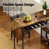 Bar Table with Wine Rack Built-in Cup Holder Extendable
