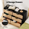 6 Chest of Drawers Dresser Table Black Pine