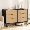 6 Chest of Drawers Dresser Table Black Pine