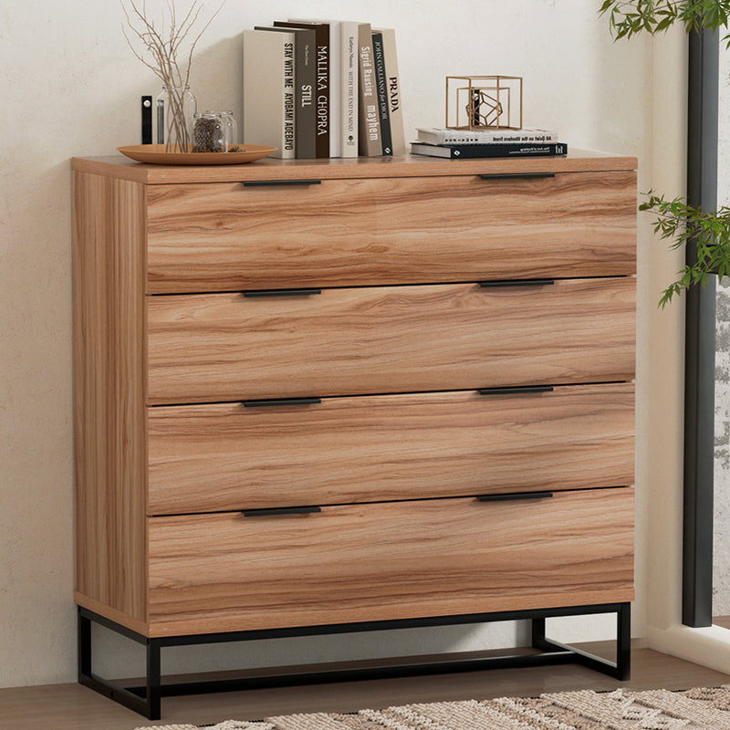 Rust Oak 4-Drawer Tallboy Chest/Storage Cabinet