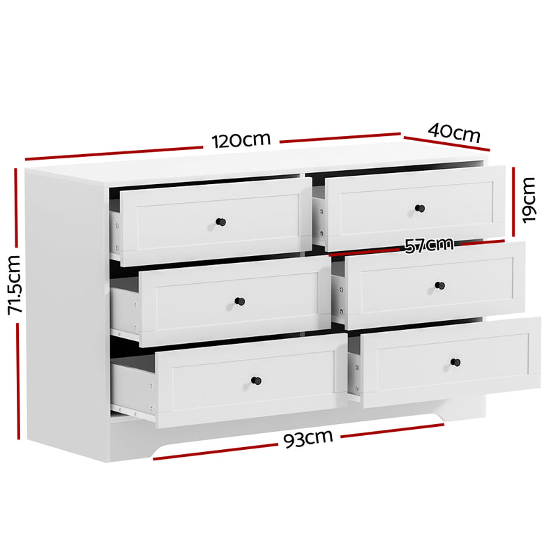 6 Chest of Drawers - LEIF White