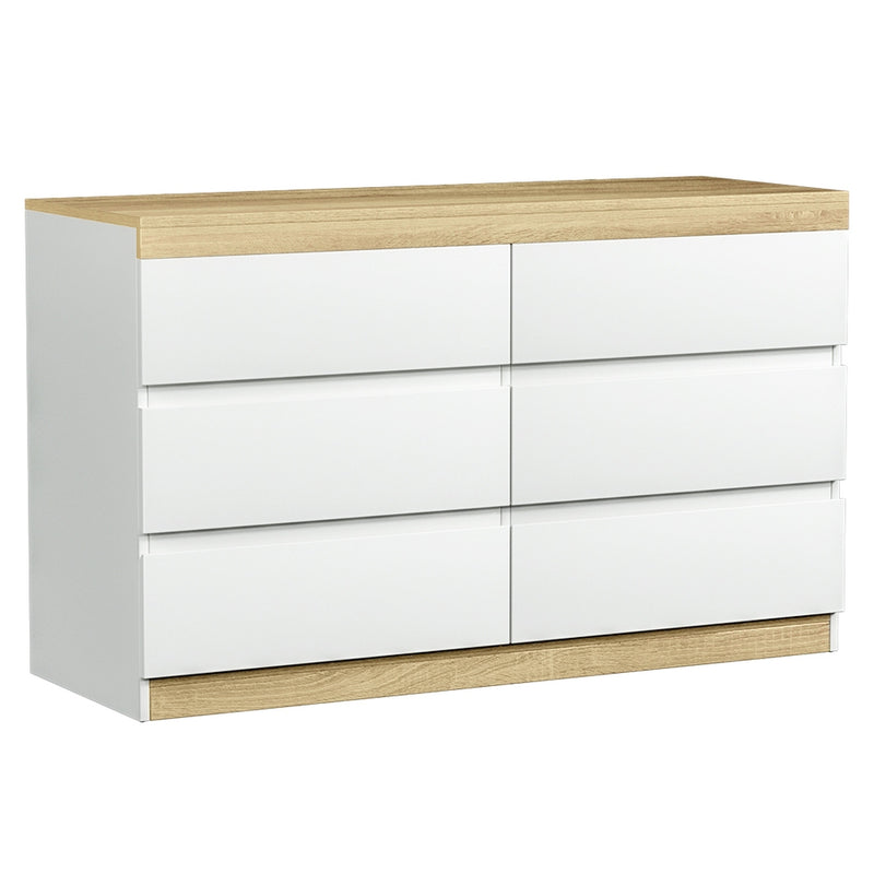6 Chest of Drawers Cabinet Dresser Table Tallboy White
