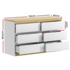 6 Chest of Drawers Cabinet Dresser Table Tallboy White