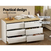 6 Chest of Drawers Cabinet Dresser Table Tallboy White