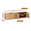 TV Unit Entertainment Unit with Storage Cabinet – 180cm Pine Finish
