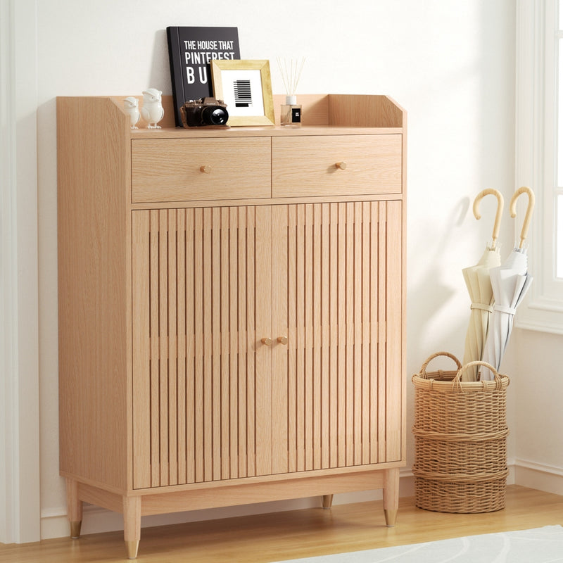 Artiss Shoe Rack 4-Tier 16 Pairs Pine