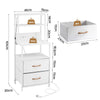 Artiss LED Bedside Table w/ Charging Station – White
