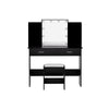 Dressing Table Set Stool 10 Led Bulbs Black Dulcea