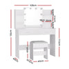 Dressing Table Set Stool 10 Led Bulbs White Dulce