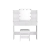 Dressing Table Set Stool 10 Led Bulbs White Dulce