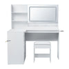 Artiss Corner Vanity Set with LED Mirror, Charging Station & Stool – White