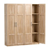 Artiss 2-Door Storage Cabinet Pantry Cupboard Organiser – Pine (Set of 2)