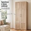 Artiss 2-Door Storage Cabinet Pantry Cupboard Organiser – Pine (Set of 2)