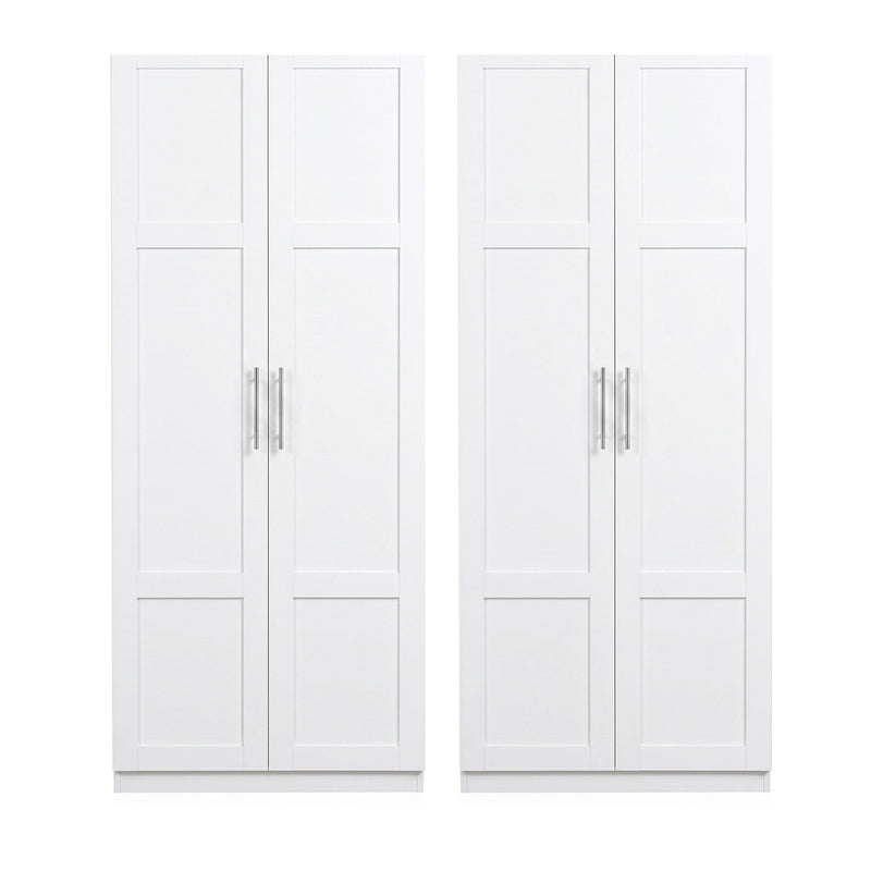 Artiss Pantry Storage Cabinet White Set of 2