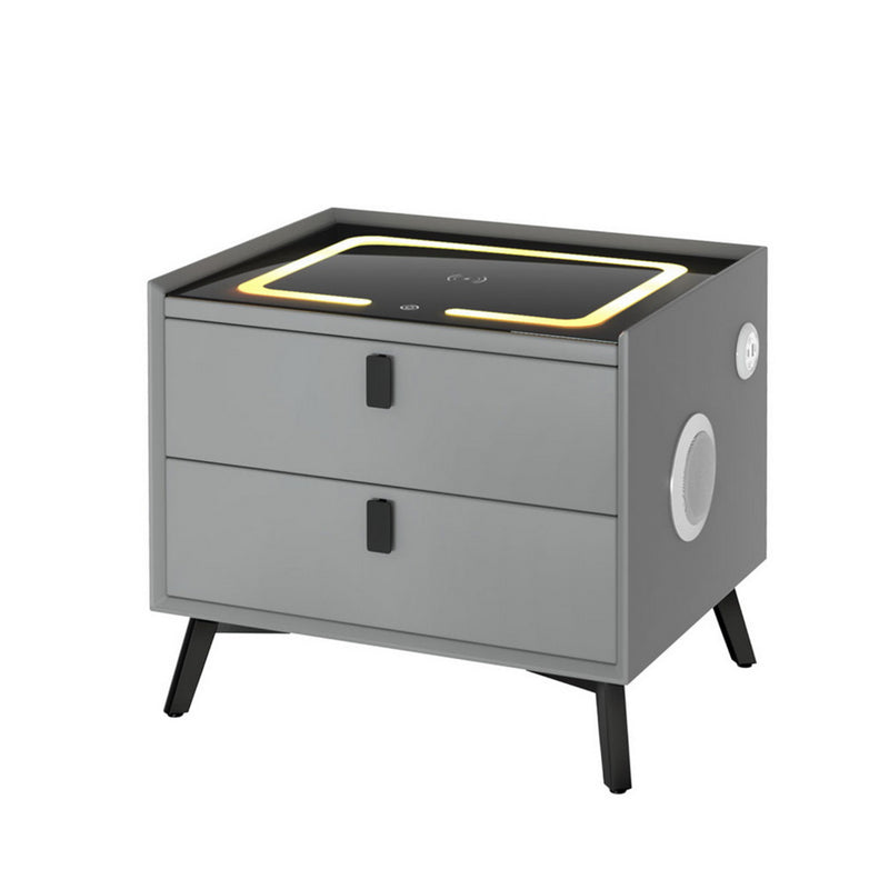 Artiss AIKA Smart Bedside Table – Wireless Charging, Grey